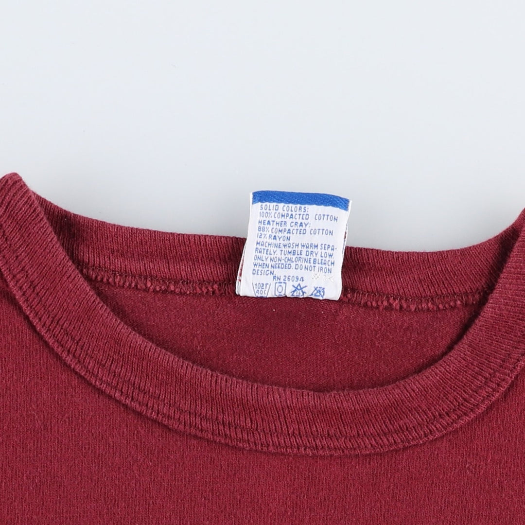 90'S Champion Logo Print T-Shirt Made in USA Men's XL Vintage cotton wine-red Vintage Second Hand