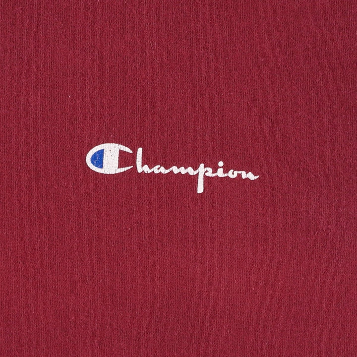 90'S Champion Logo Print T-Shirt Made in USA Men's XL Vintage cotton wine-red Vintage Second Hand