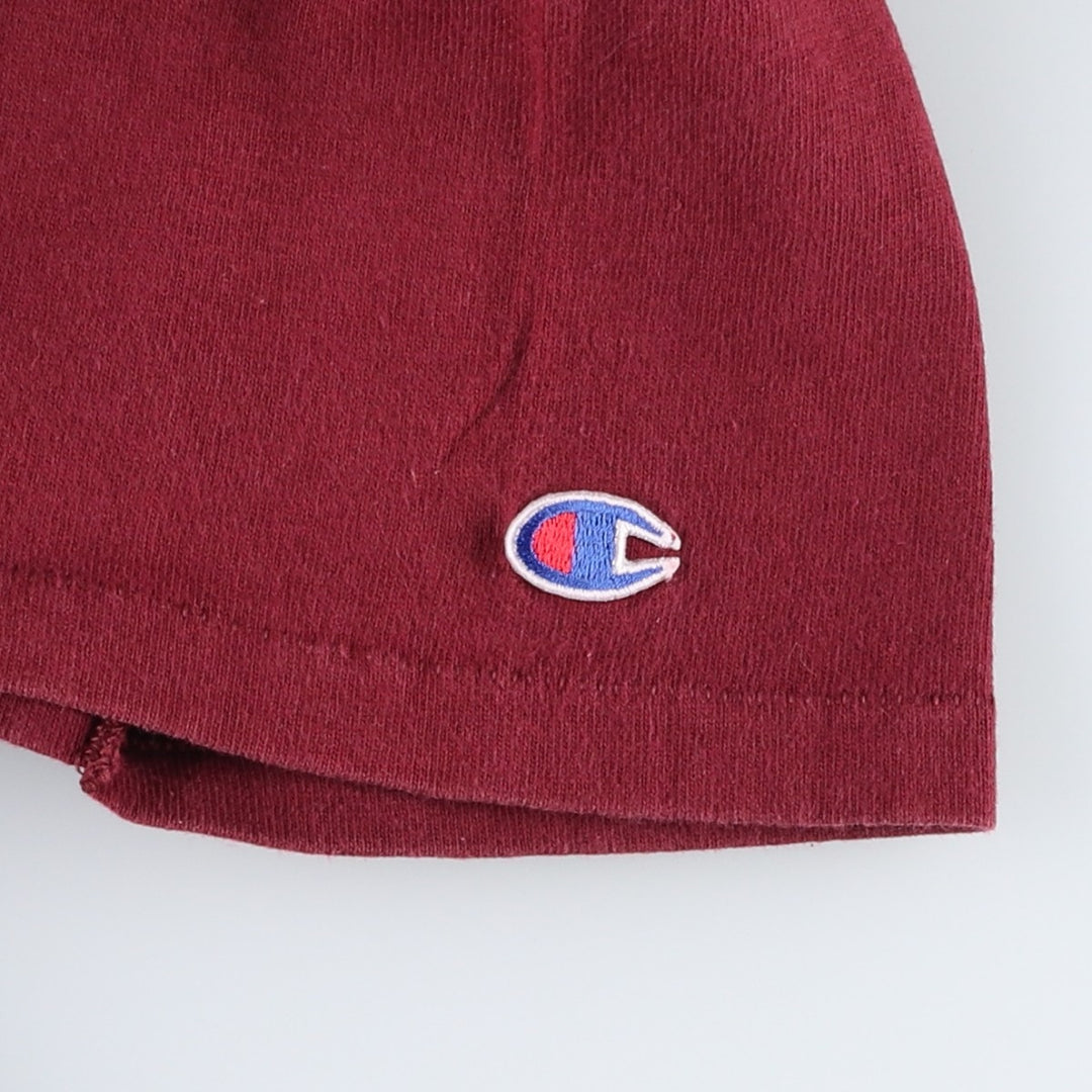 90'S Champion Logo Print T-Shirt Made in USA Men's XL Vintage cotton wine-red Vintage Second Hand