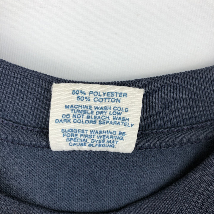 80'S Adidas Trefoil Logo Print T-Shirt, Made in USA, Men's Size M (approx.), Vintage polyester navy blue type Vintage Second Hand