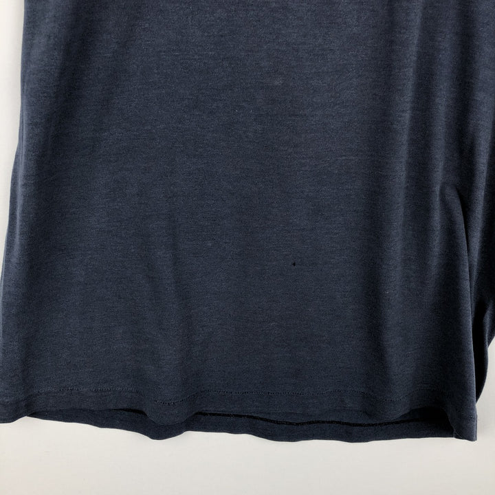 80'S Adidas Trefoil Logo Print T-Shirt, Made in USA, Men's Size M (approx.), Vintage polyester navy blue type Vintage Second Hand