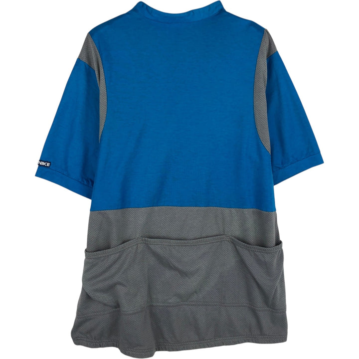 90'S Nike Silver Tag Mesh Logo Print T-Shirt Cycling Shirt Men's XL (approx.) Vintage polyester Blue type light blue Vintage Second Hand