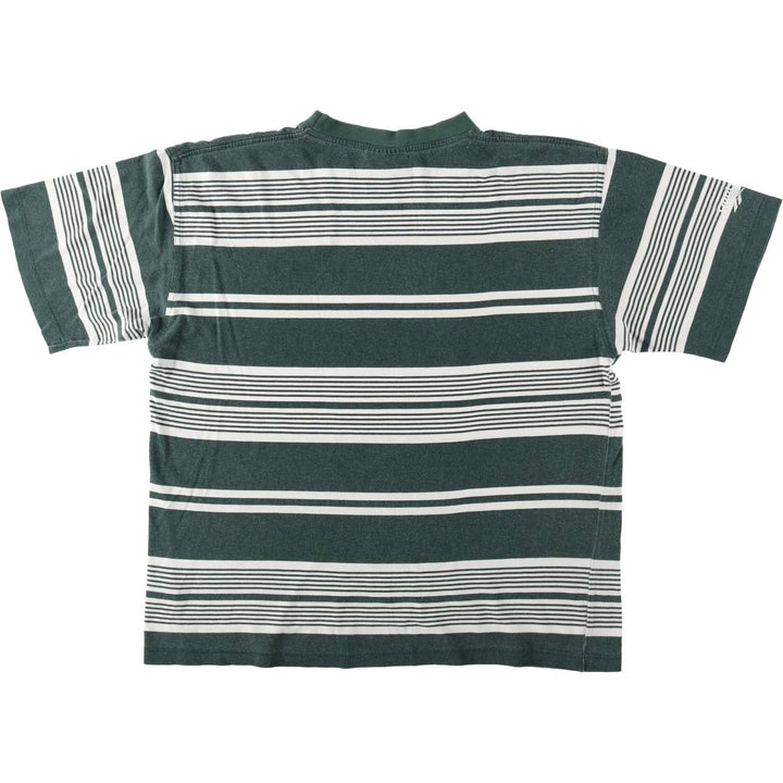 90'S Reebok Multi-Striped Logo T-Shirt, Men's Size XL (Equivalent), Vintage cotton green type Vintage Second Hand