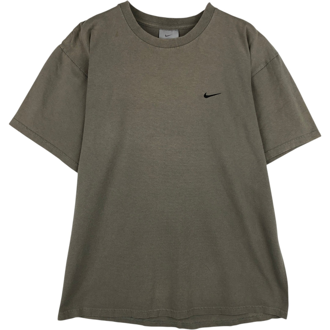 Nike One-Point Logo T-Shirt, Made in USA, Men's Size M cotton Khaki type Vintage Second Hand