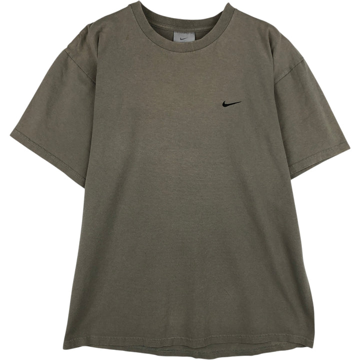Nike One-Point Logo T-Shirt, Made in USA, Men's Size M cotton Khaki type Vintage Second Hand