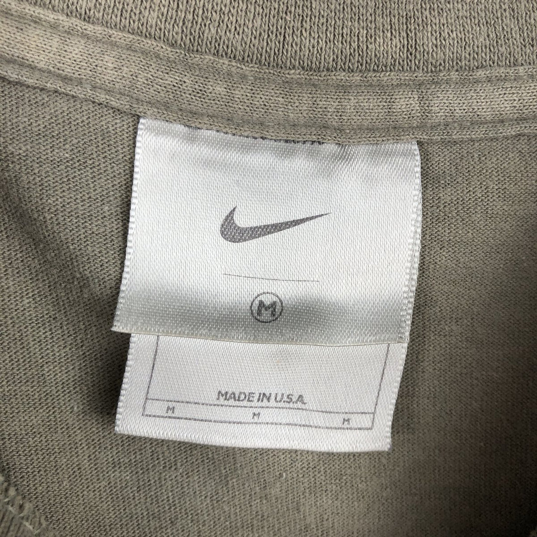 Nike One-Point Logo T-Shirt, Made in USA, Men's Size M cotton Khaki type Vintage Second Hand