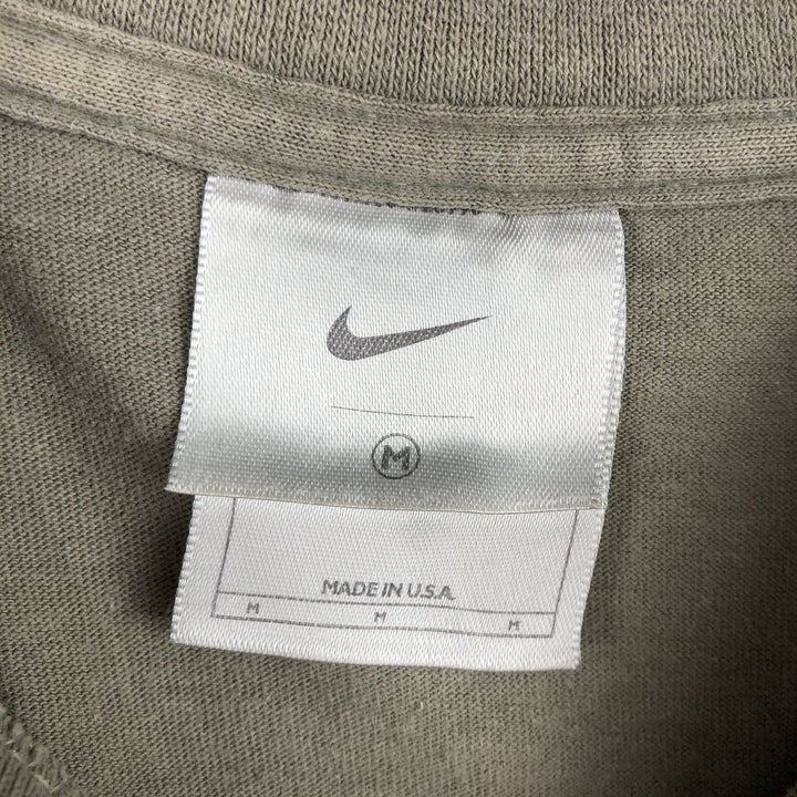 Nike One-Point Logo T-Shirt, Made in USA, Men's Size M cotton Khaki type Vintage Second Hand