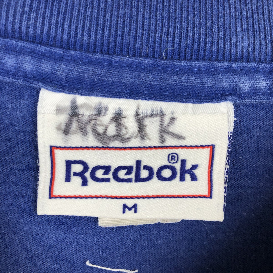 90'S Reebok Logo Print T-Shirt Made in USA Men's M Size Vintage cotton blue type Vintage Second Hand