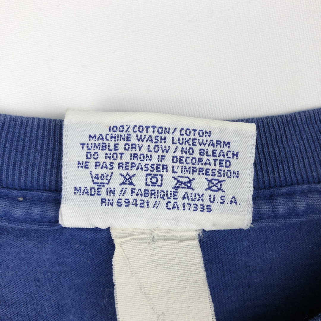 90'S Reebok Logo Print T-Shirt Made in USA Men's M Size Vintage cotton blue type Vintage Second Hand