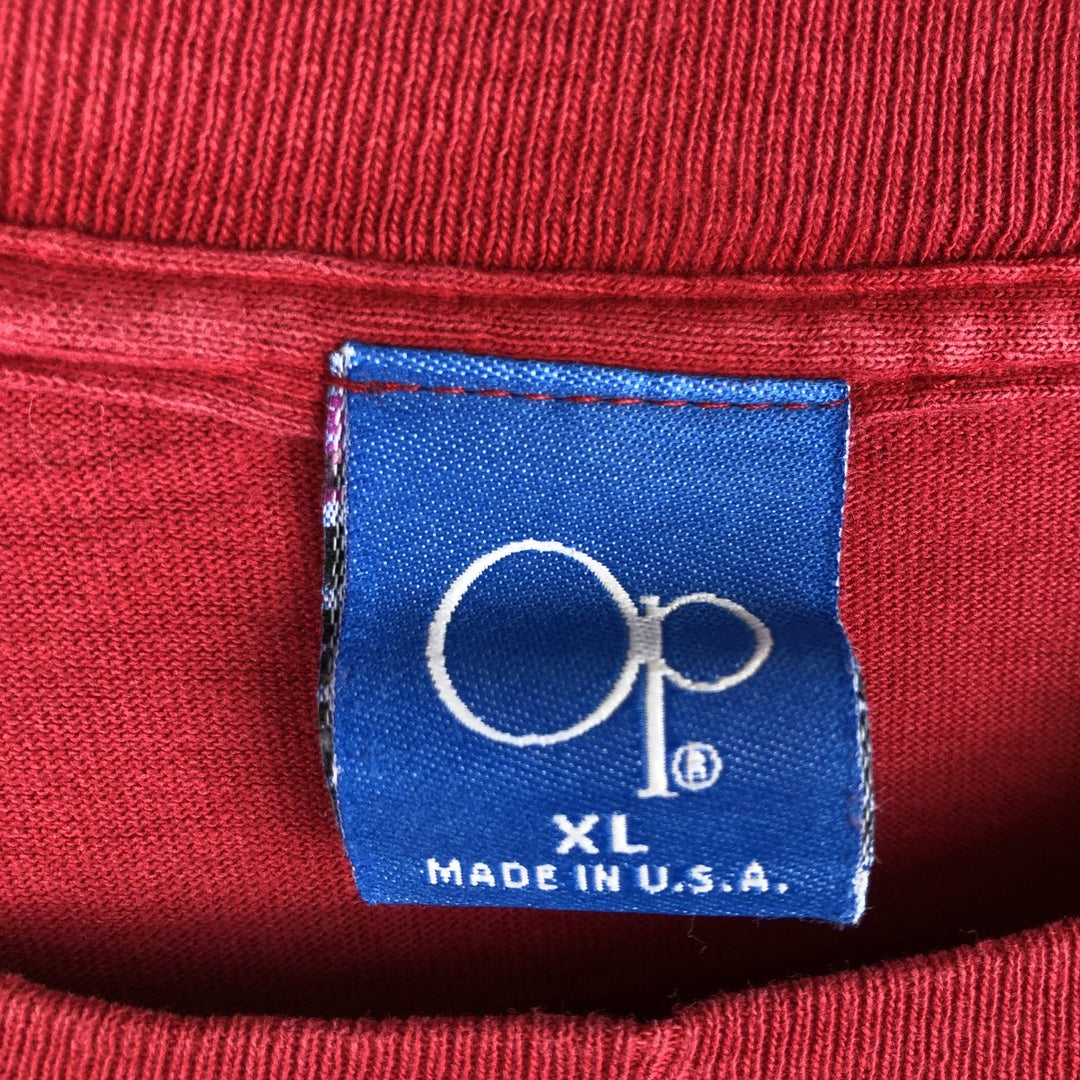 90'S Ocean Pacific surf/skate t-shirt, made in USA, men's size XL equivalent, vintage. cotton red type Vintage Second Hand