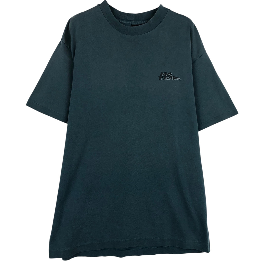 90'S NO FEAR surf skate T-shirt made in USA, men's size L, vintage cotton Green type dark green Vintage Second Hand