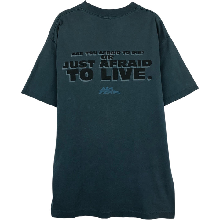90'S NO FEAR surf skate T-shirt made in USA, men's size L, vintage cotton Green type dark green Vintage Second Hand