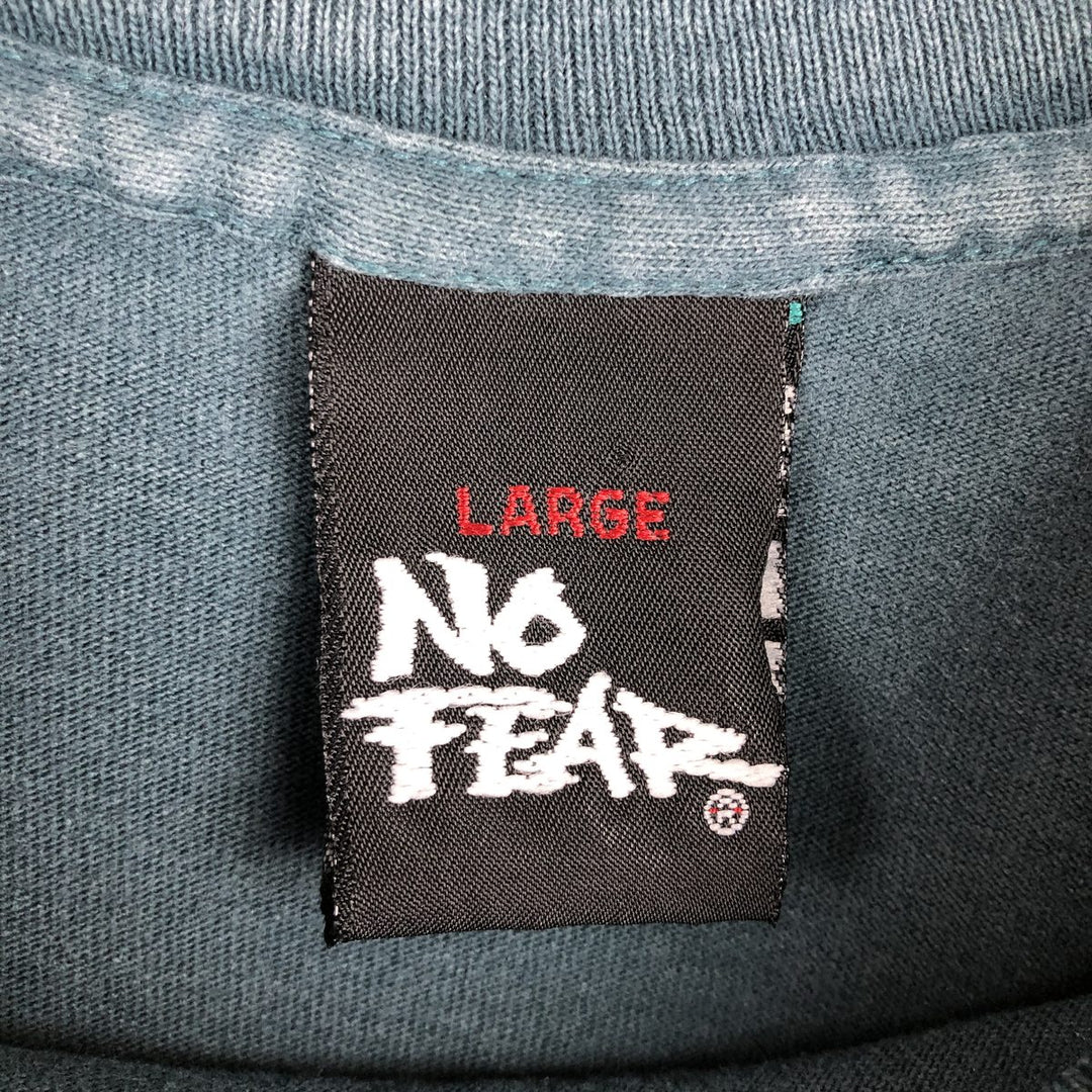 90'S NO FEAR surf skate T-shirt made in USA, men's size L, vintage cotton Green type dark green Vintage Second Hand