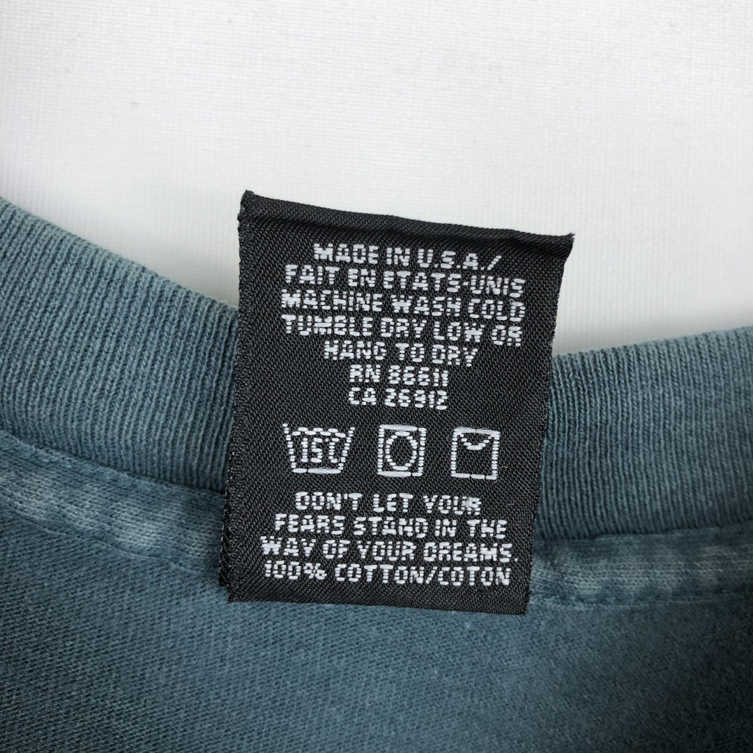 90'S NO FEAR surf skate T-shirt made in USA, men's size L, vintage cotton Green type dark green Vintage Second Hand