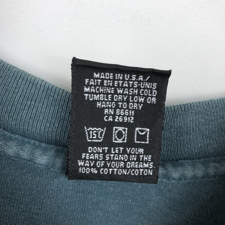 90'S NO FEAR surf skate T-shirt made in USA, men's size L, vintage cotton Green type dark green Vintage Second Hand