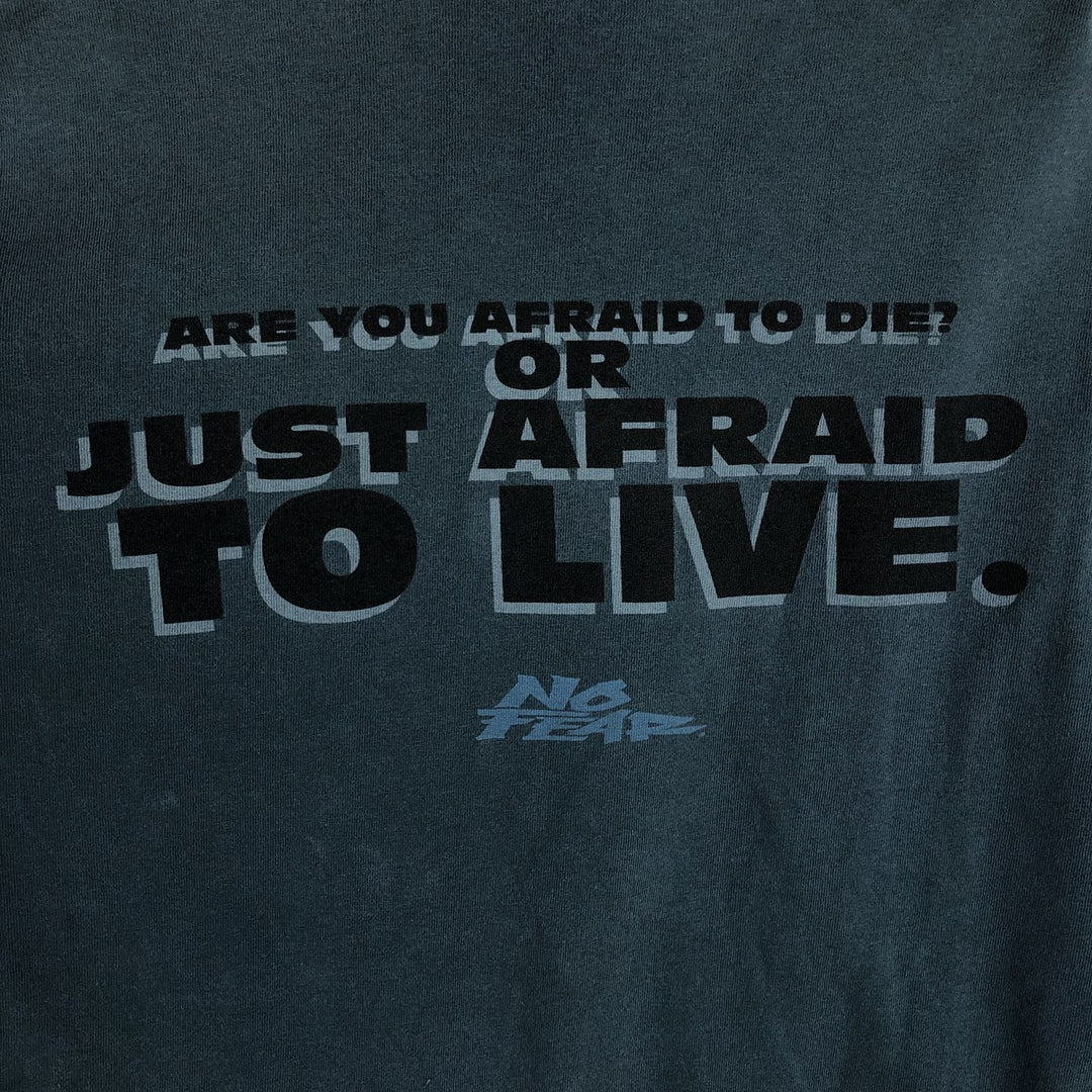90'S NO FEAR surf skate T-shirt made in USA, men's size L, vintage cotton Green type dark green Vintage Second Hand