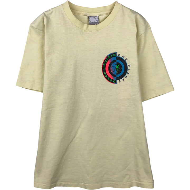 90'S Ocean Pacific Silver Tag Surf Skate T-Shirt, Made in USA, Men's Size S (Equivalent), Vintage cotton yellow type Vintage Second Hand