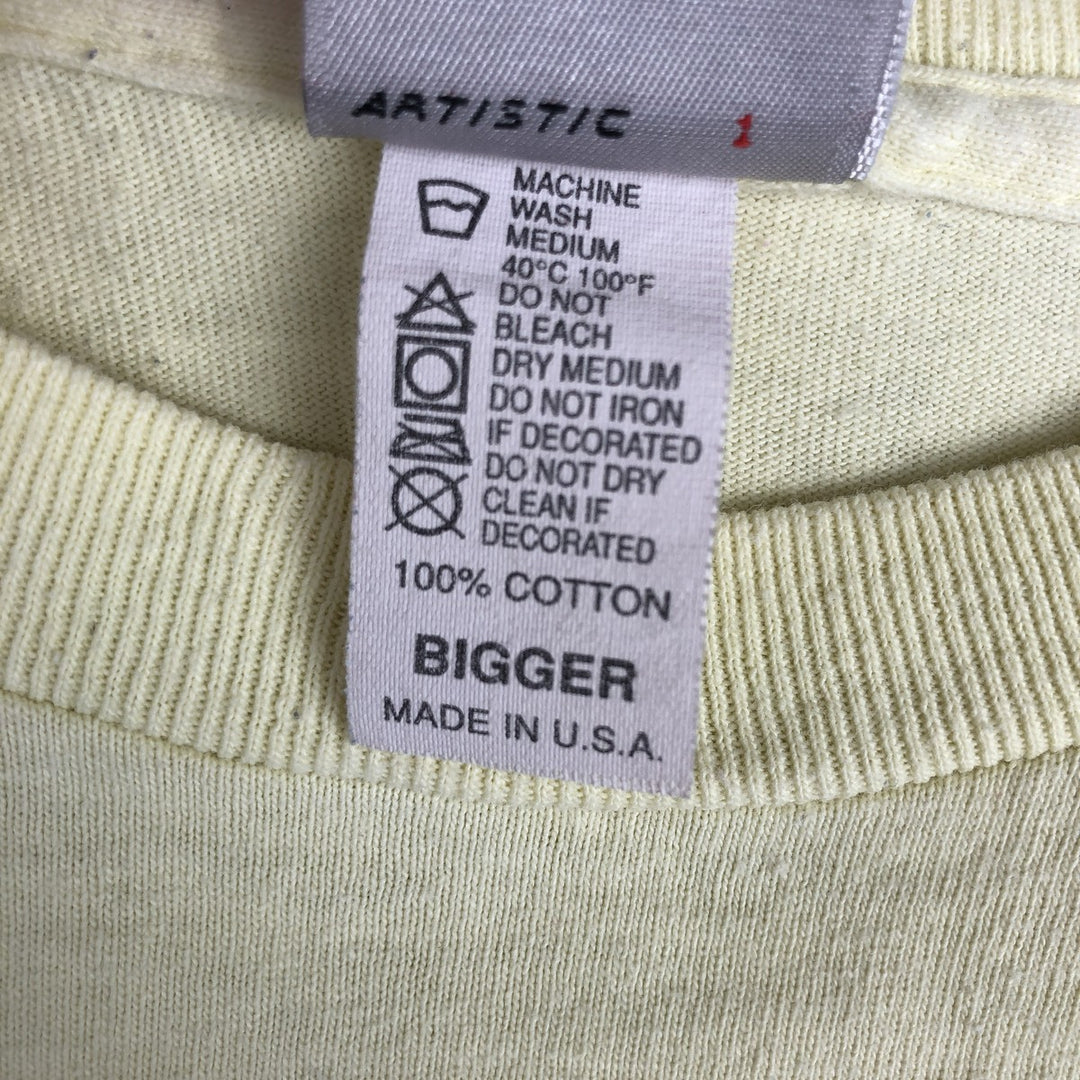 90'S Ocean Pacific Silver Tag Surf Skate T-Shirt, Made in USA, Men's Size S (Equivalent), Vintage cotton yellow type Vintage Second Hand