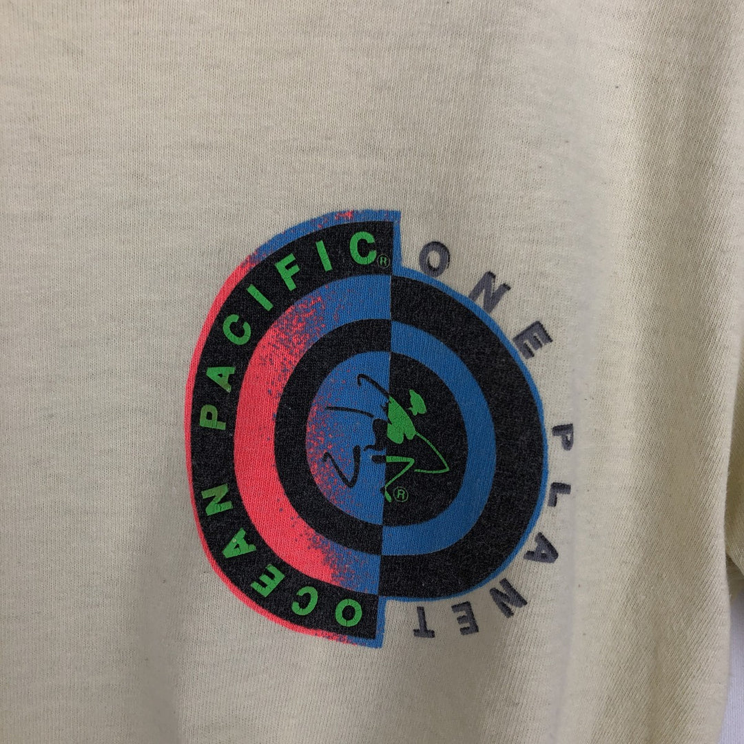 90'S Ocean Pacific Silver Tag Surf Skate T-Shirt, Made in USA, Men's Size S (Equivalent), Vintage cotton yellow type Vintage Second Hand