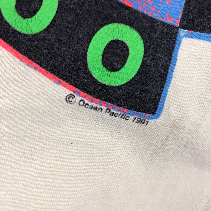 90'S Ocean Pacific Silver Tag Surf Skate T-Shirt, Made in USA, Men's Size S (Equivalent), Vintage cotton yellow type Vintage Second Hand