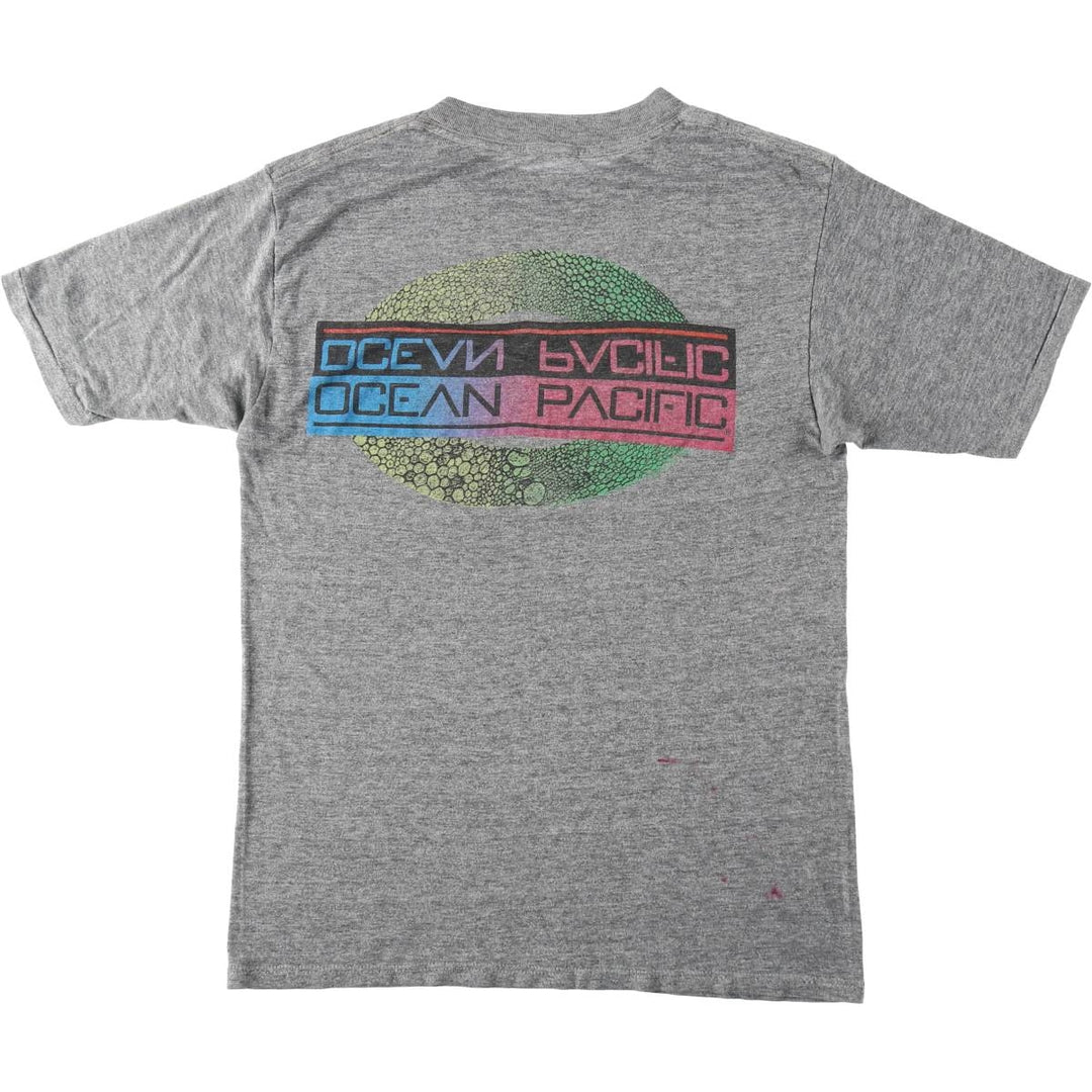90'S Ocean Pacific surf/skate t-shirt, men's size S equivalent, vintage. unclear gray type Vintage Second Hand