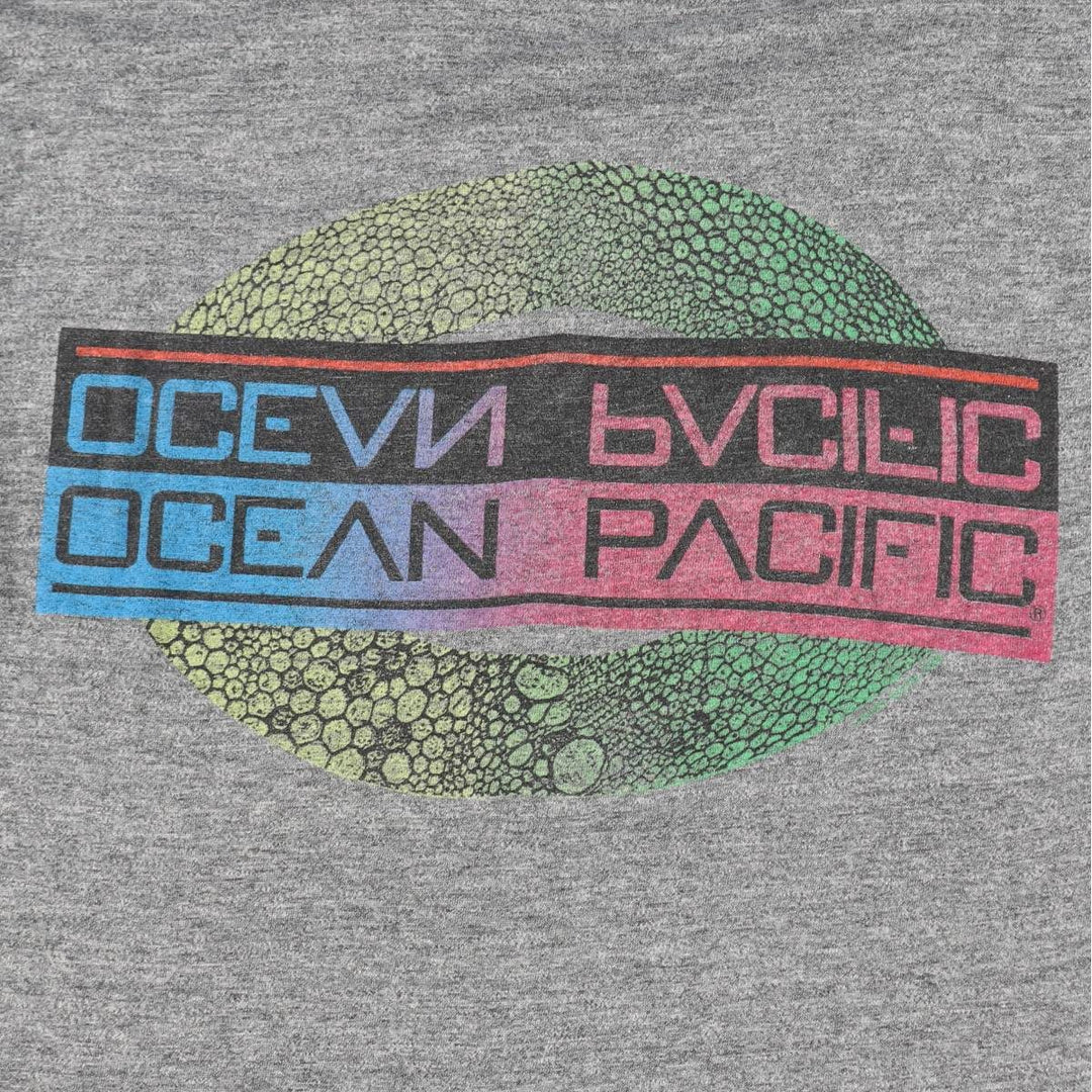 90'S Ocean Pacific surf/skate t-shirt, men's size S equivalent, vintage. unclear gray type Vintage Second Hand