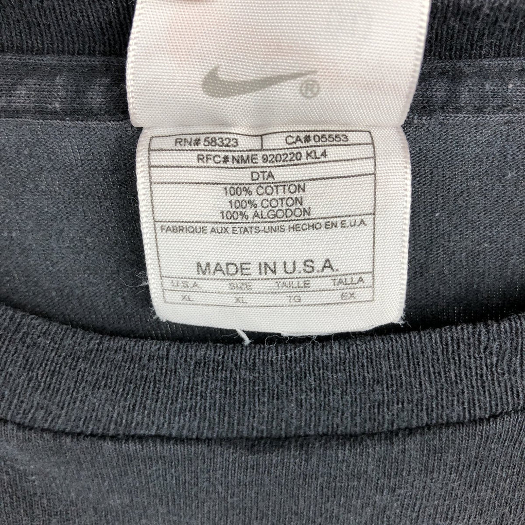 90'S Nike One Point Logo T-shirt Made in USA Men's XL Vintage cotton black type Vintage Second Hand