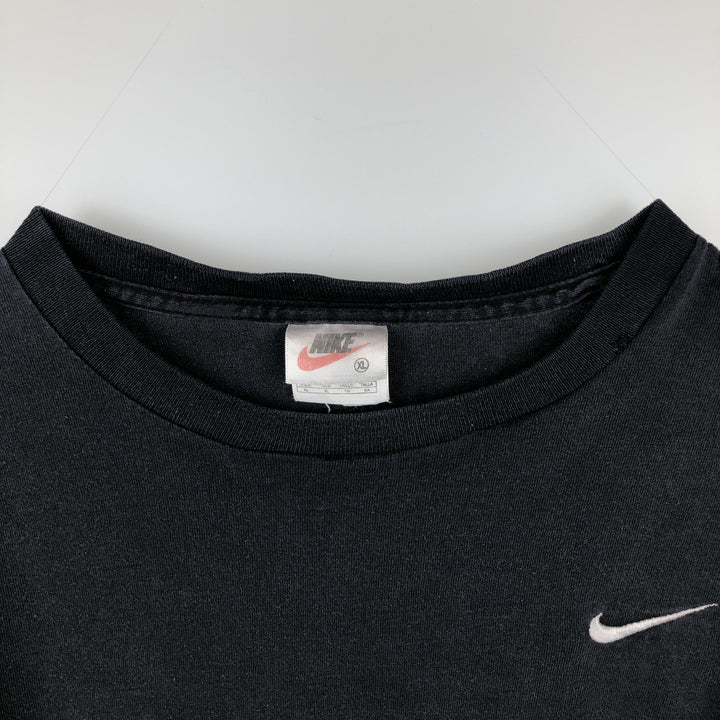 90'S Nike One Point Logo T-shirt Made in USA Men's XL Vintage cotton black type Vintage Second Hand