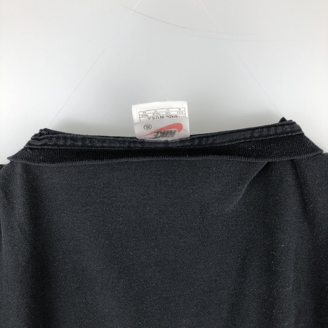 90'S Nike One Point Logo T-shirt Made in USA Men's XL Vintage cotton black type Vintage Second Hand