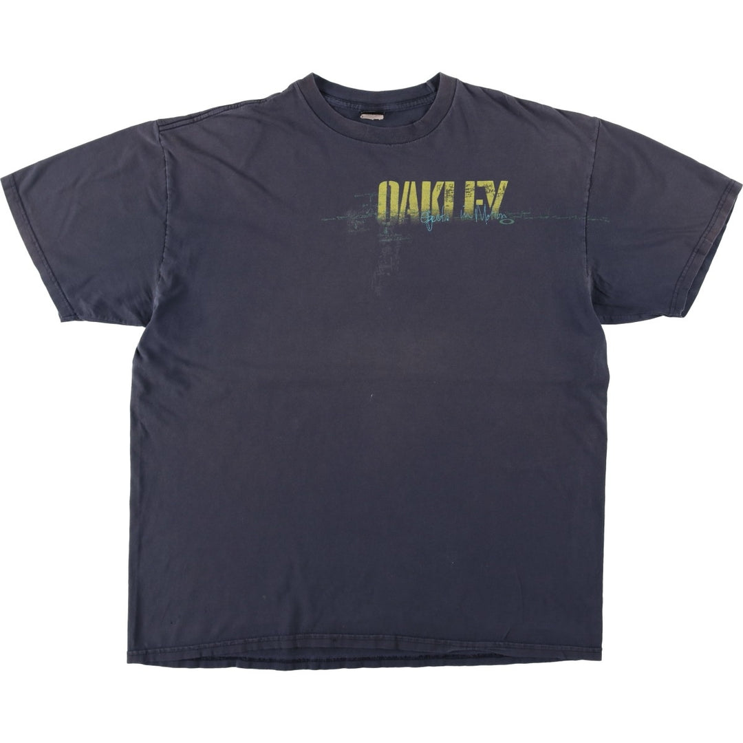 2000'S Oakley logo print T-shirt, men's size XXL. unclear navy blue type Vintage Second Hand