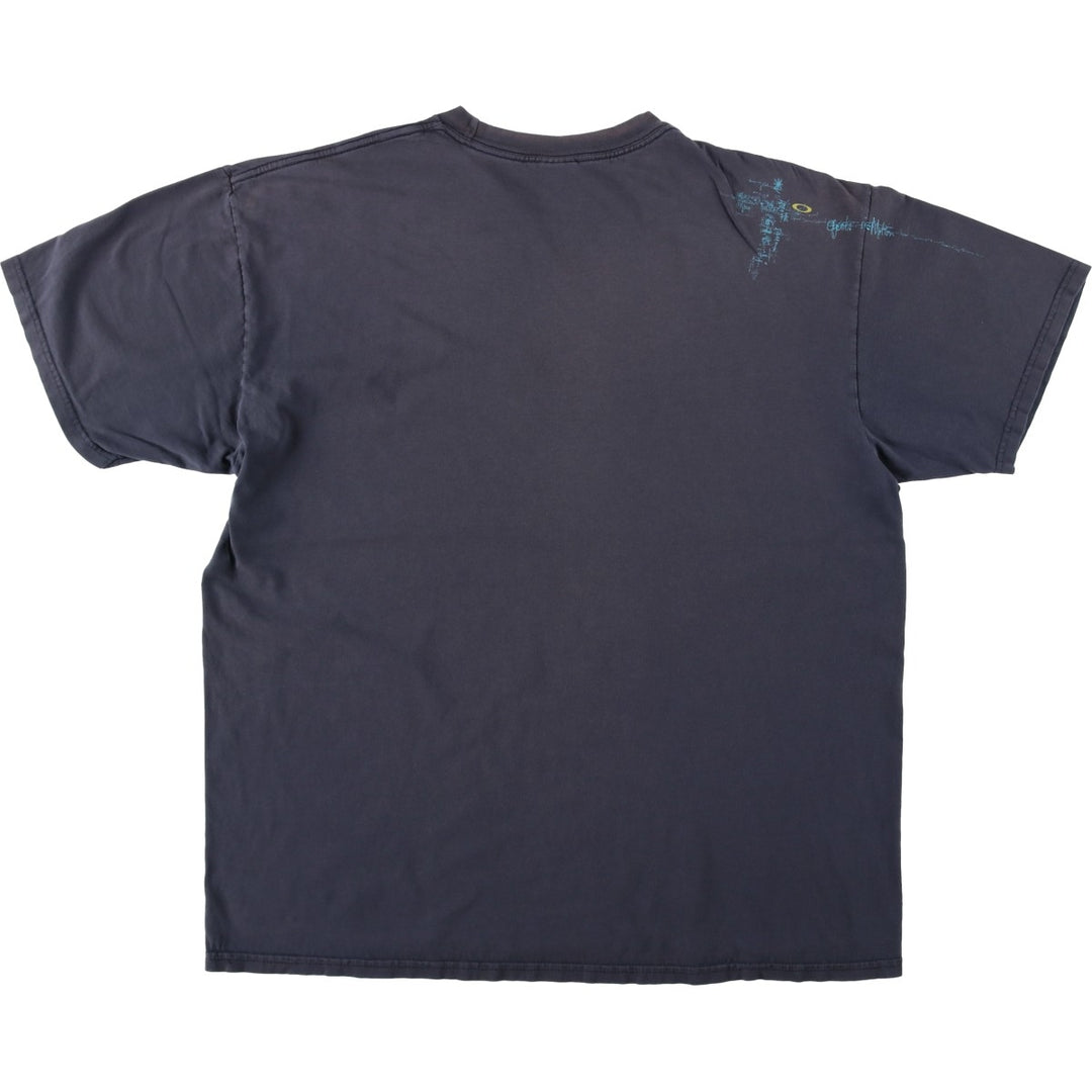 2000'S Oakley logo print T-shirt, men's size XXL. unclear navy blue type Vintage Second Hand