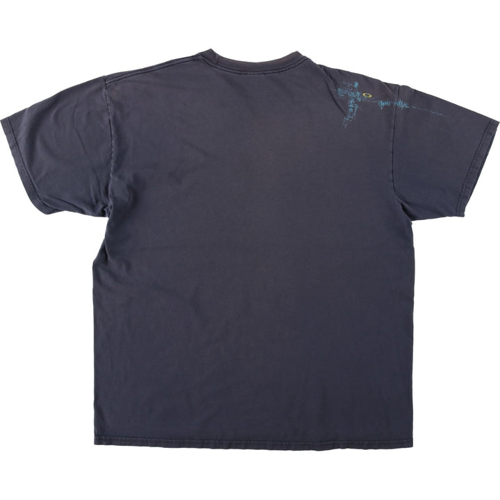 2000'S Oakley logo print T-shirt, men's size XXL. unclear navy blue type Vintage Second Hand