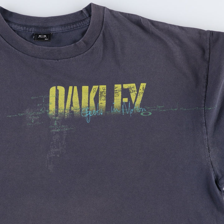 2000'S Oakley logo print T-shirt, men's size XXL. unclear navy blue type Vintage Second Hand