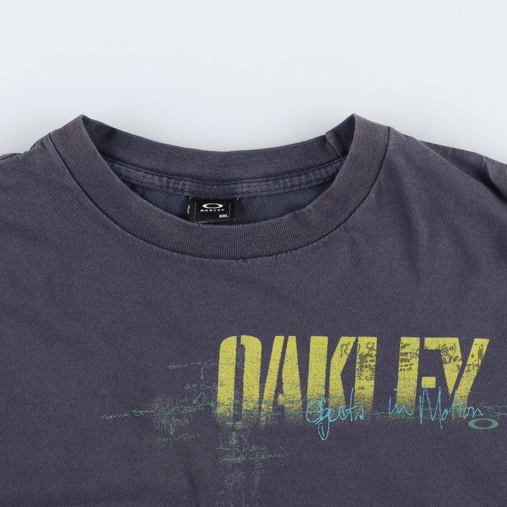 2000'S Oakley logo print T-shirt, men's size XXL. unclear navy blue type Vintage Second Hand