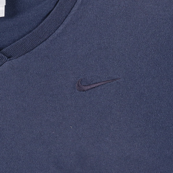 90'S Nike V-neck sports t-shirt, made in USA, men's size XL (approx.), vintage. cotton navy blue type Vintage Second Hand