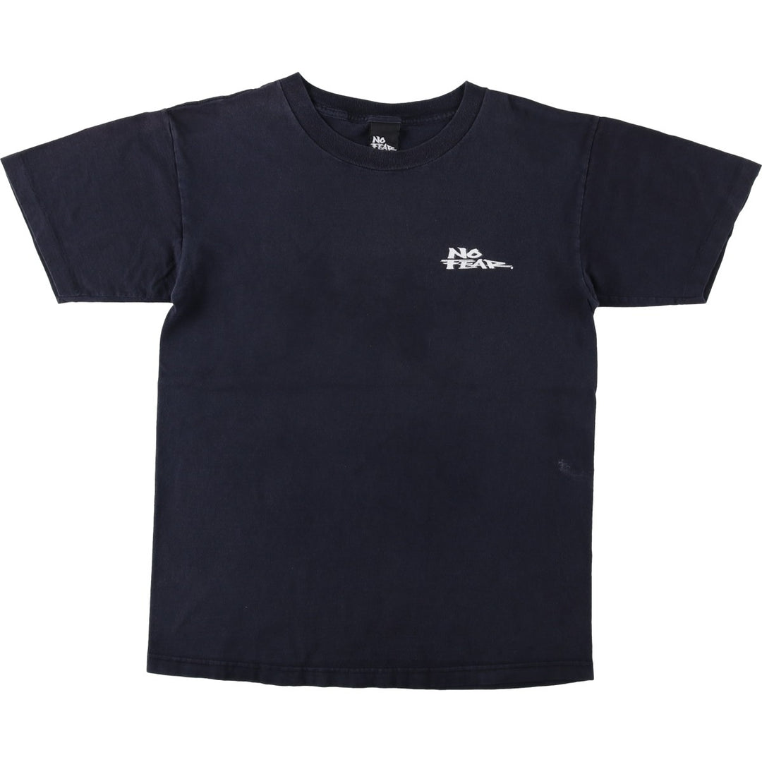 90'S NO FEAR Logo Print T-Shirt, Made in USA, Men's Size M (approx.), Vintage cotton black type Vintage Second Hand
