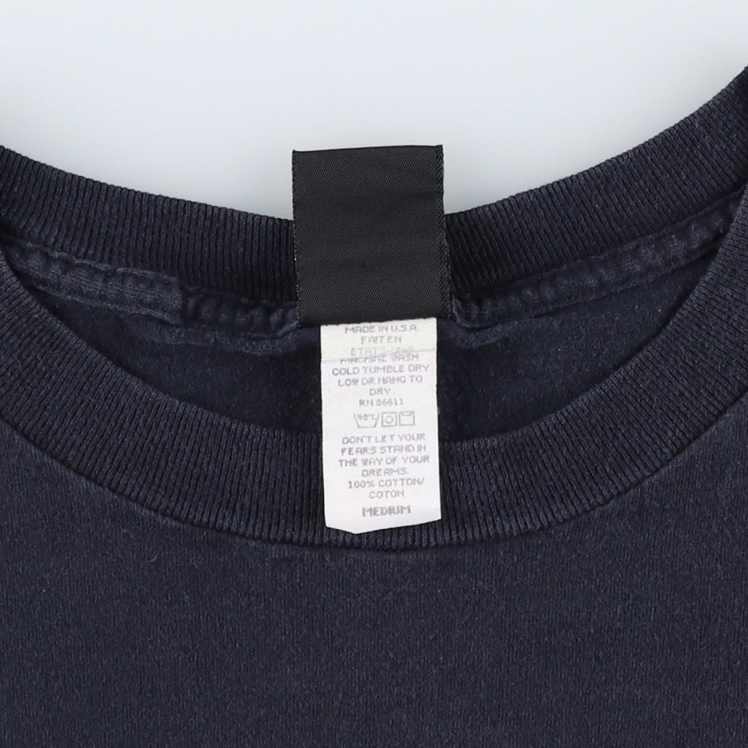 90'S NO FEAR Logo Print T-Shirt, Made in USA, Men's Size M (approx.), Vintage cotton black type Vintage Second Hand