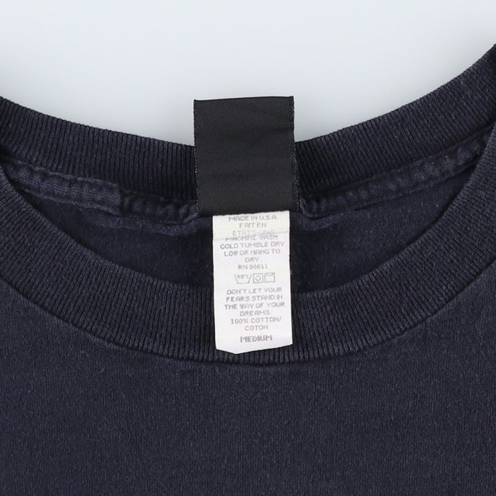 90'S NO FEAR Logo Print T-Shirt, Made in USA, Men's Size M (approx.), Vintage cotton black type Vintage Second Hand