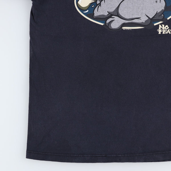90'S NO FEAR Logo Print T-Shirt, Made in USA, Men's Size M (approx.), Vintage cotton black type Vintage Second Hand