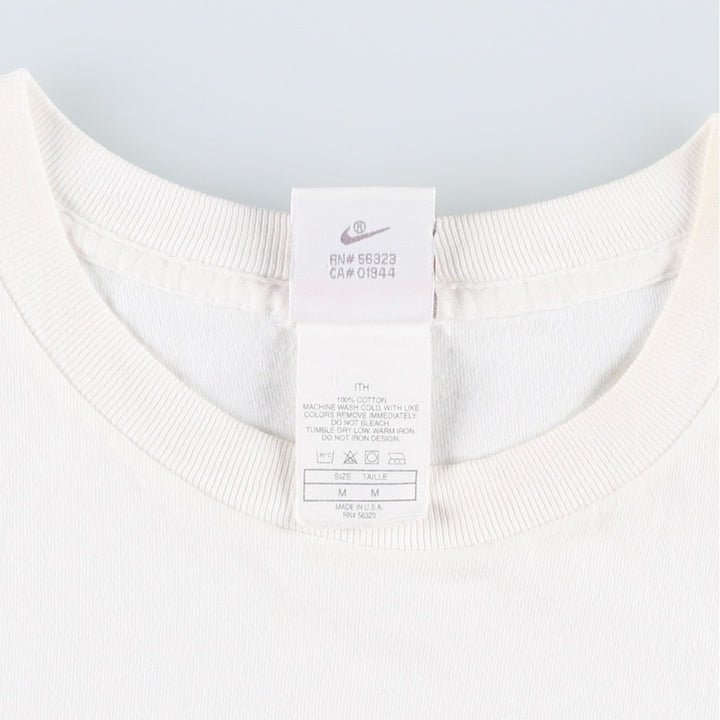 90'S Nike TOWN Silver Tag Logo Print T-Shirt, Made in USA, Men's Size M (approx.), Vintage cotton white type Vintage Second Hand