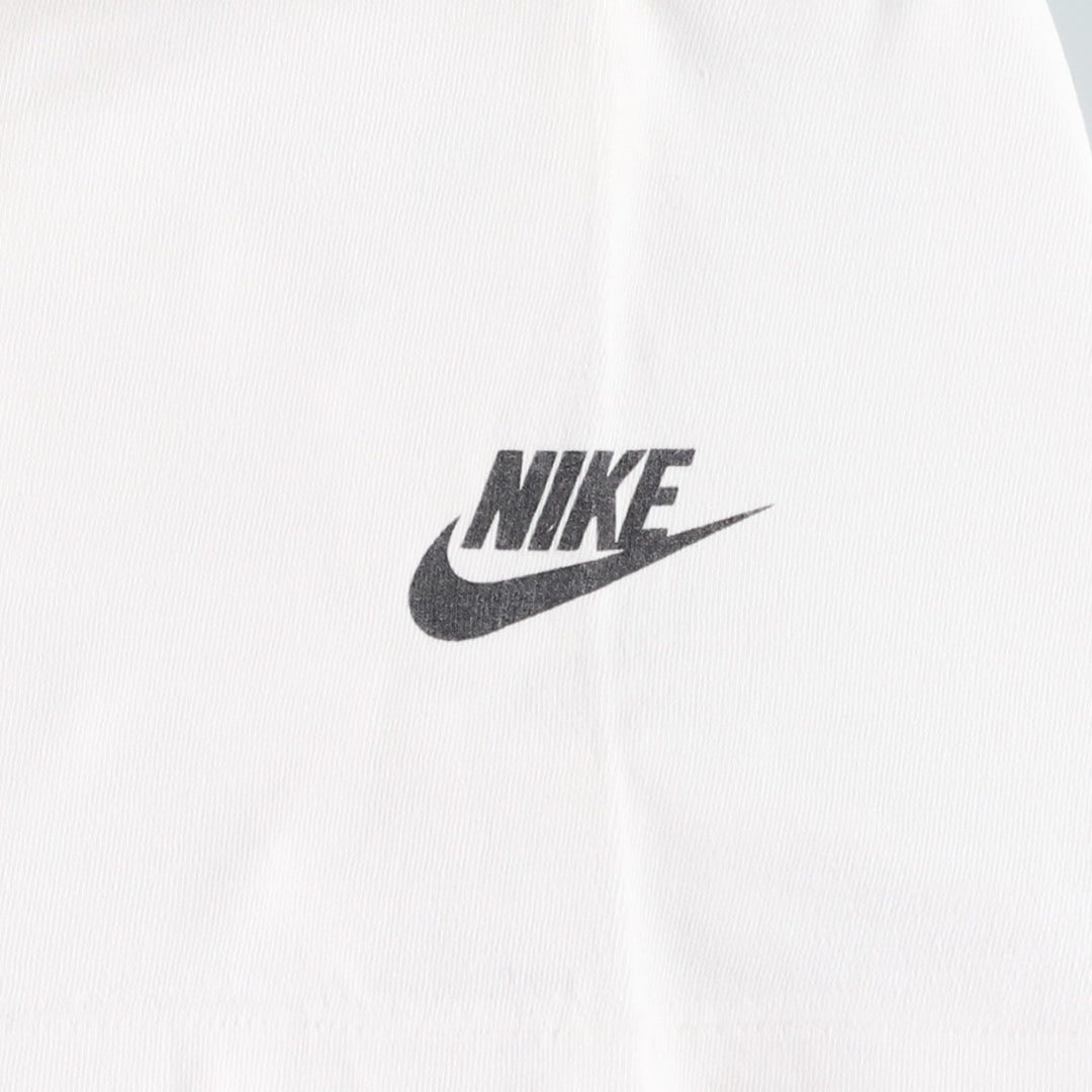 90'S Nike TOWN Silver Tag Logo Print T-Shirt, Made in USA, Men's Size M (approx.), Vintage cotton white type Vintage Second Hand
