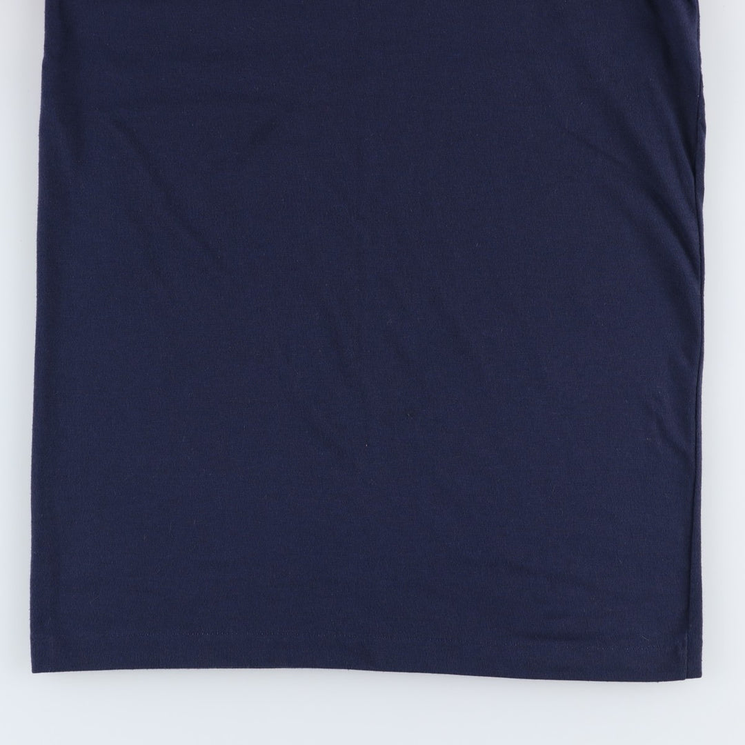 80'S Adidas V-neck Trefoil logo sports t-shirt, made in USA, men's size M equivalent, vintage. polyester navy blue type Vintage Second Hand