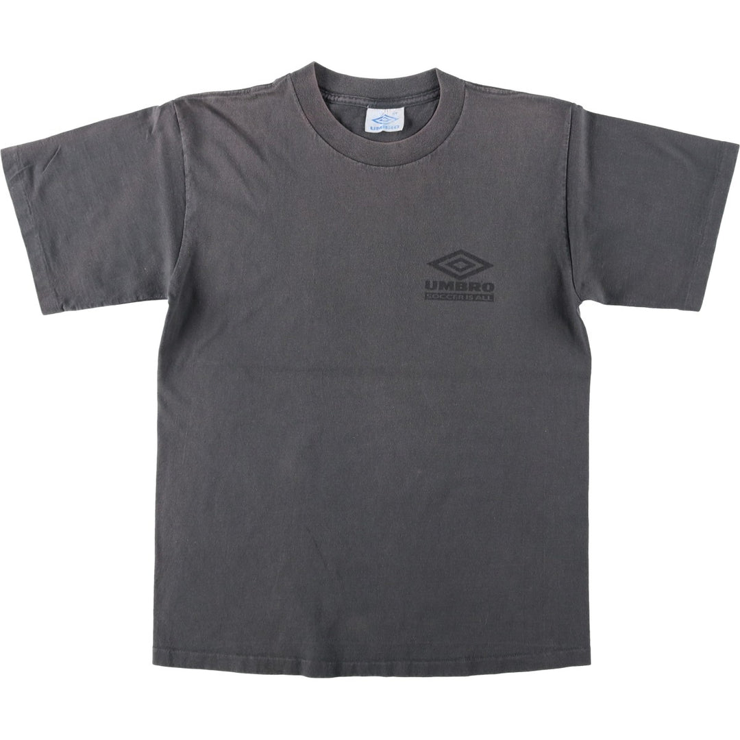 90'S Umbro logo print T-shirt, made in USA, men's size S equivalent, vintage. cotton Charcoal Vintage Second Hand