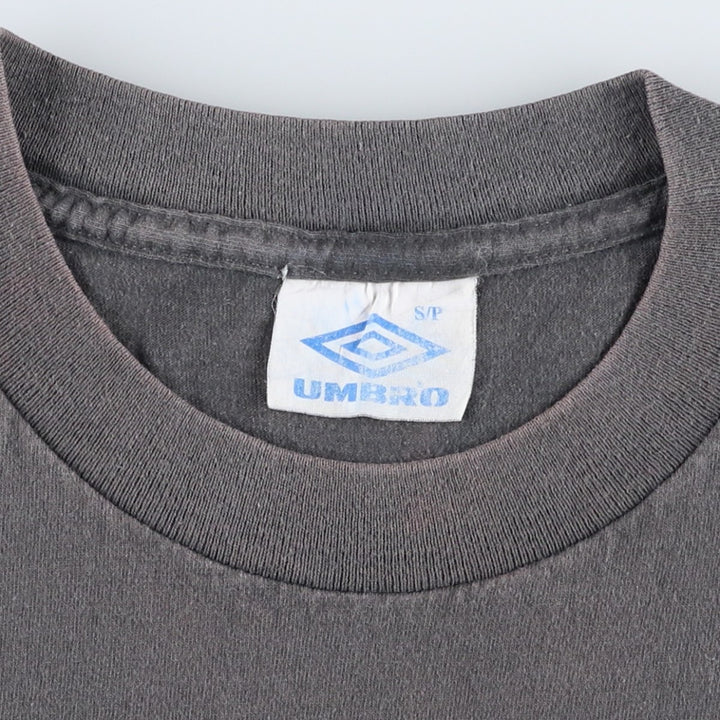 90'S Umbro logo print T-shirt, made in USA, men's size S equivalent, vintage. cotton Charcoal Vintage Second Hand