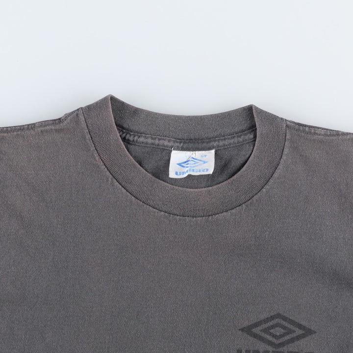 90'S Umbro logo print T-shirt, made in USA, men's size S equivalent, vintage. cotton Charcoal Vintage Second Hand