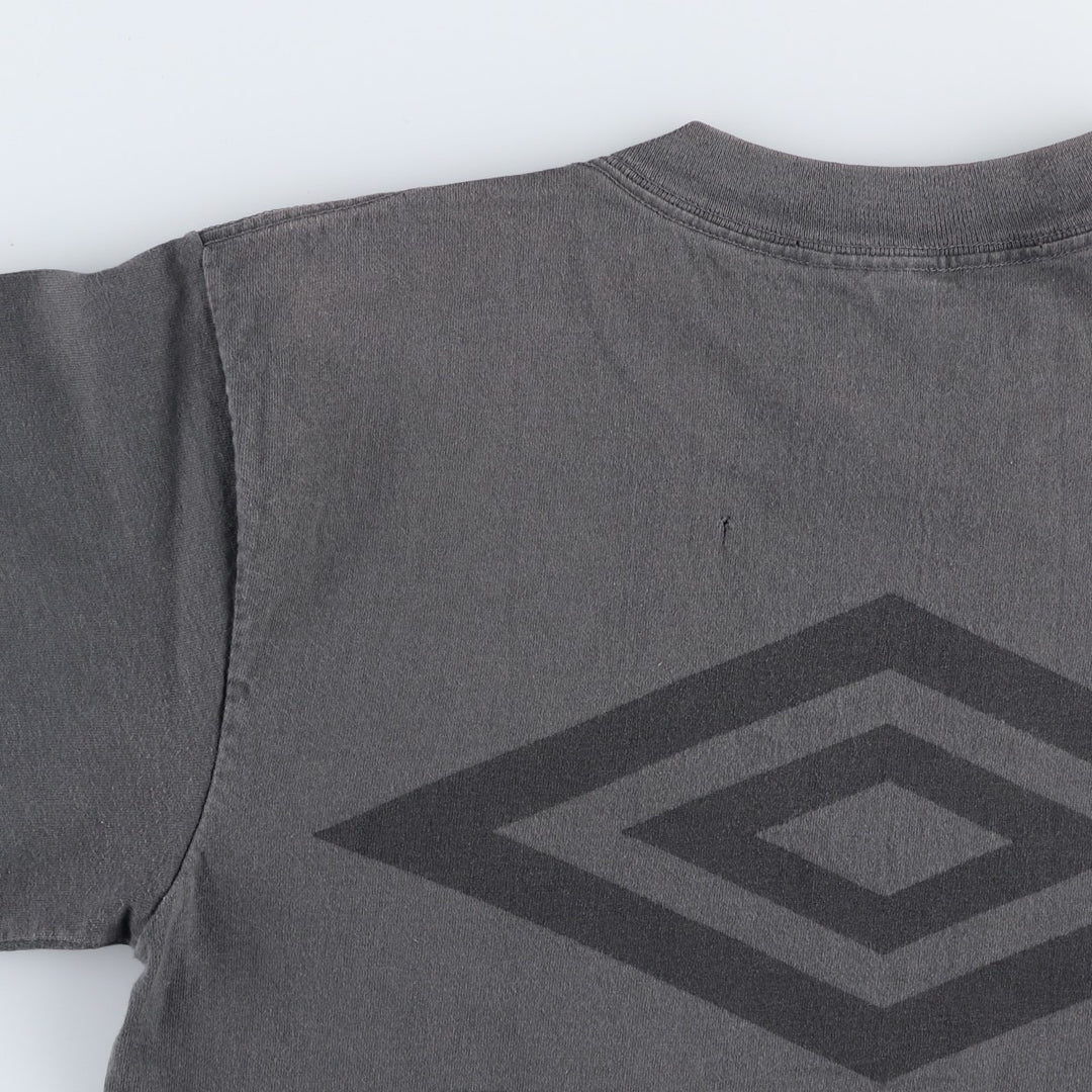 90'S Umbro logo print T-shirt, made in USA, men's size S equivalent, vintage. cotton Charcoal Vintage Second Hand