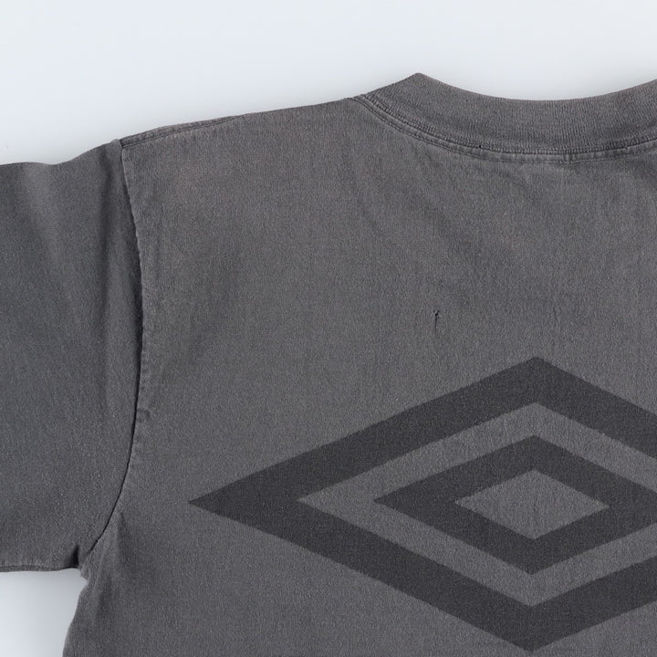90'S Umbro logo print T-shirt, made in USA, men's size S equivalent, vintage. cotton Charcoal Vintage Second Hand