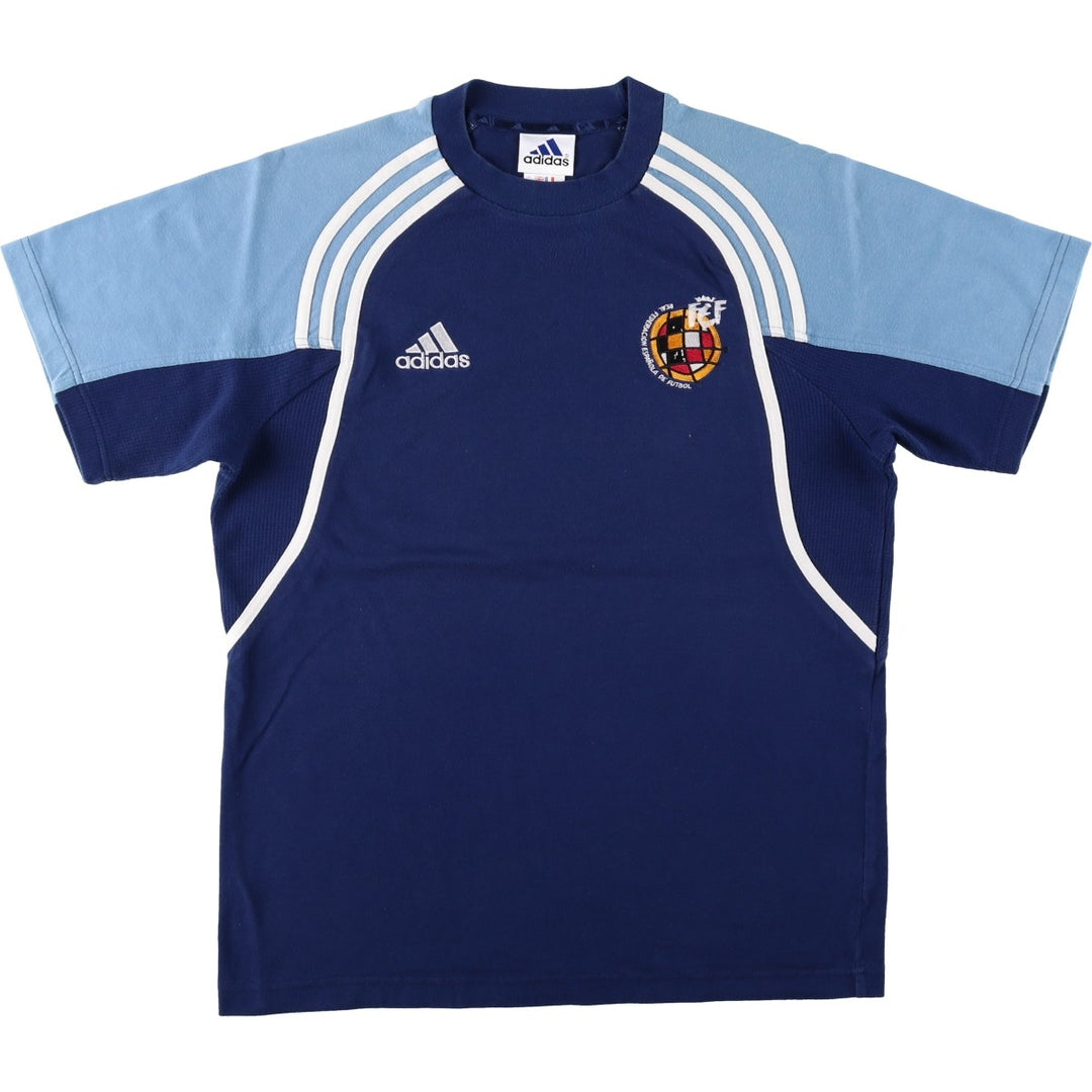 2000'S Adidas Spain National Team Sports T-shirt, Men's XL size cotton navy blue type Vintage Second Hand