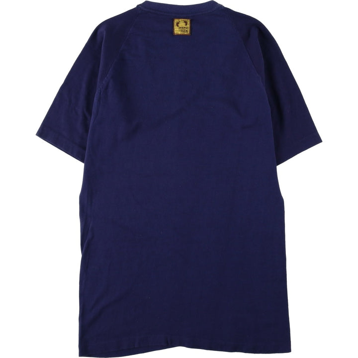 70'S Hang Ten Surf Skate T-Shirt, Men's Size M (Equivalent), Vintage cotton navy blue type Vintage Second Hand
