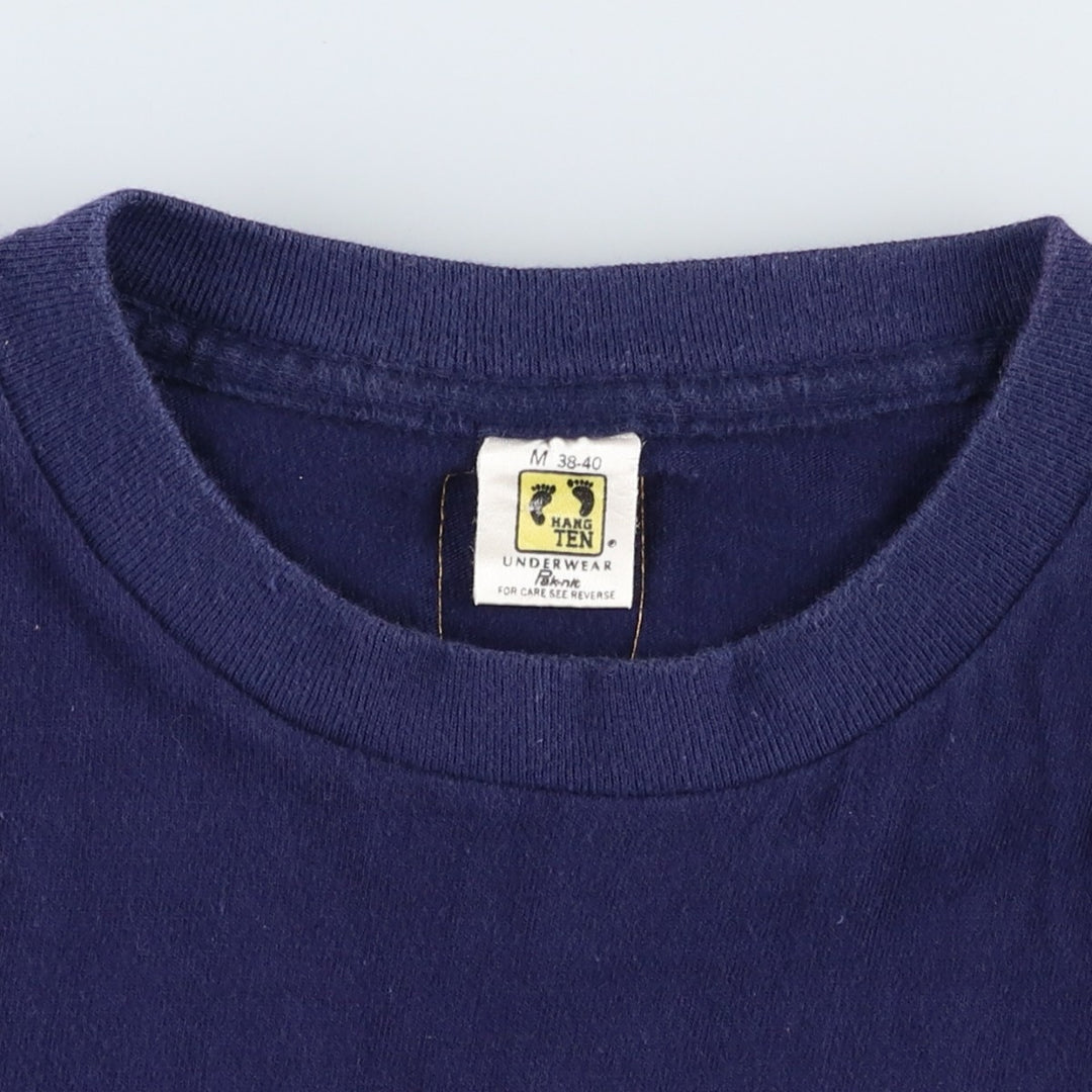 70'S Hang Ten Surf Skate T-Shirt, Men's Size M (Equivalent), Vintage cotton navy blue type Vintage Second Hand
